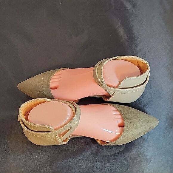 BRAND NEW CHARLOTTE RUSSE POINTED TOE CRISSCROSS STRAP D'ORSAY FLAT SUEDE SHOE - Picture 7 of 15